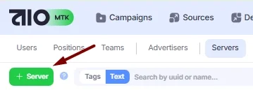 +Server button