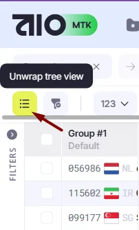 Unwrap tree view icon.