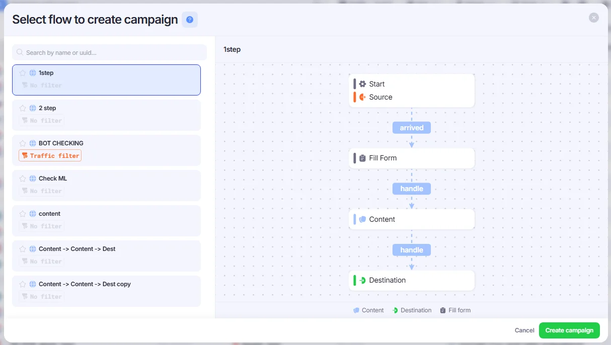 Select Flow window.