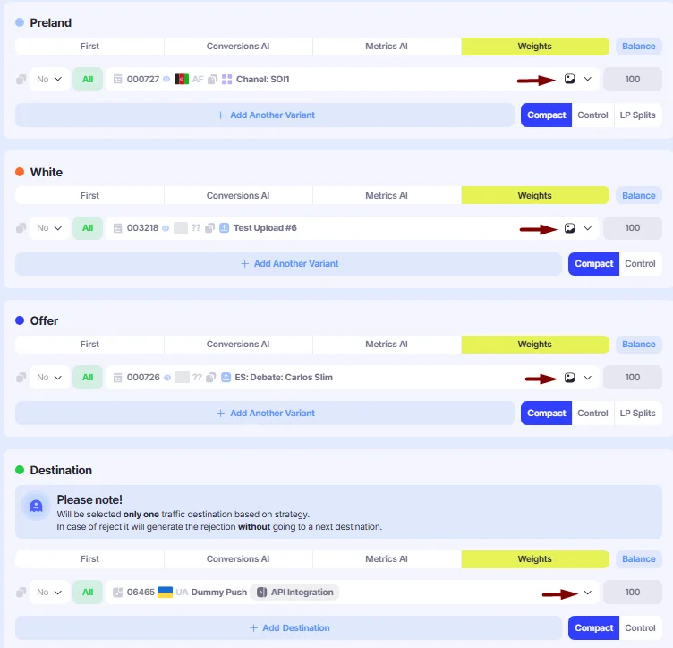 Campaign steps in Create Campaign window.