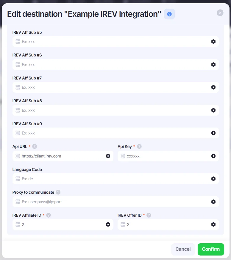 Add Destinations by Integration