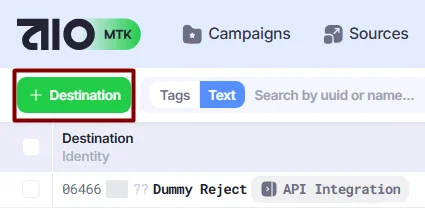 +Destination button.