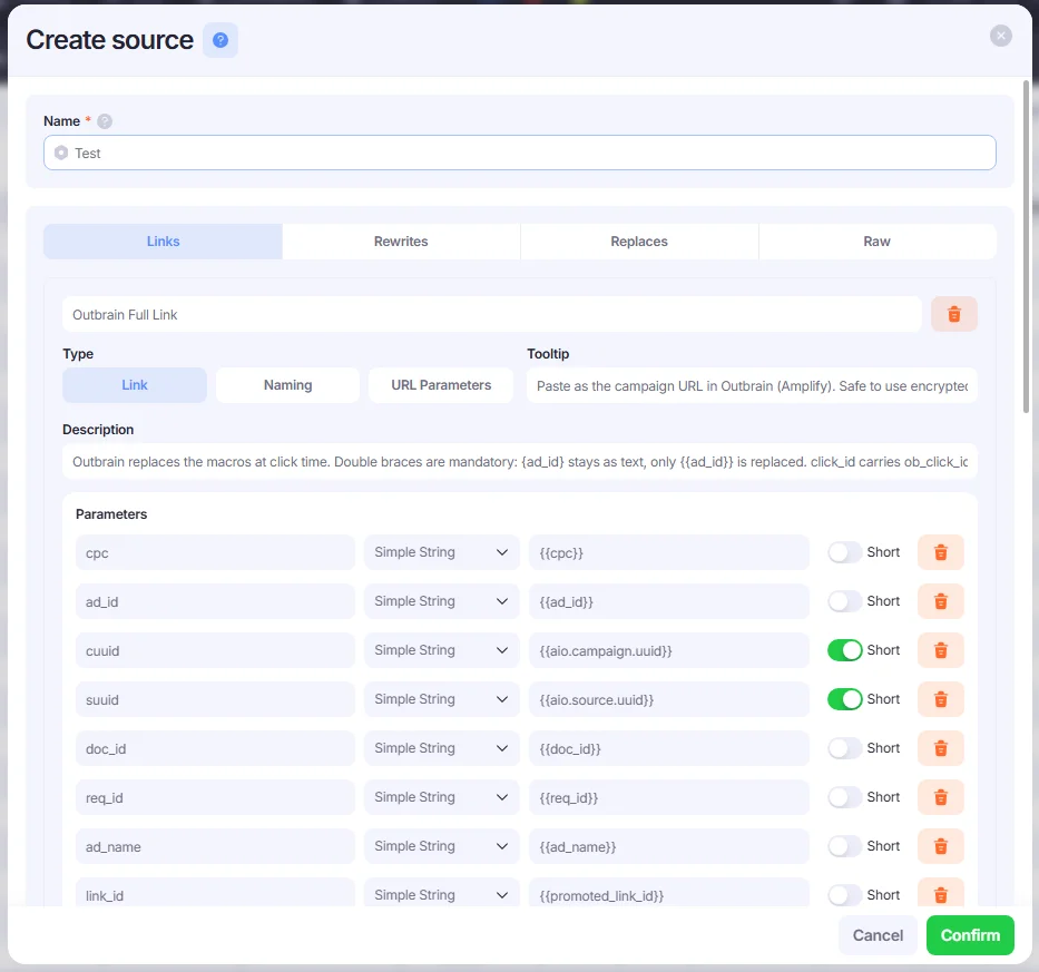 Create Source window.