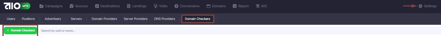 +Domain Checker button.