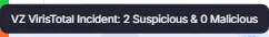 Warning icon on a domain.