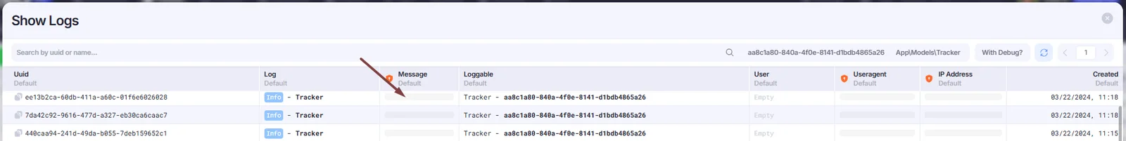 Show logs window. 