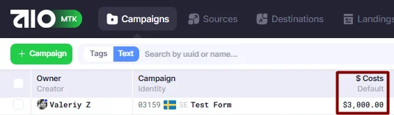 Campaigns tab.