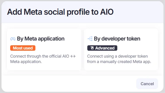 Add Meta Social Profile to AIO pop-up window.