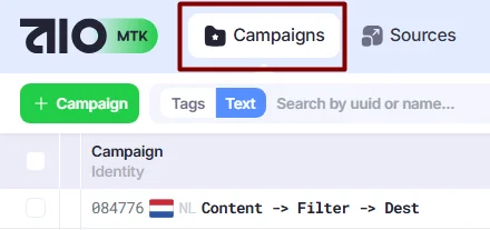Campaigns section.