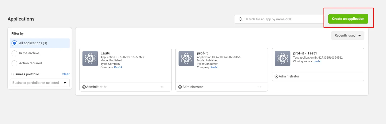How to get an API token for FB