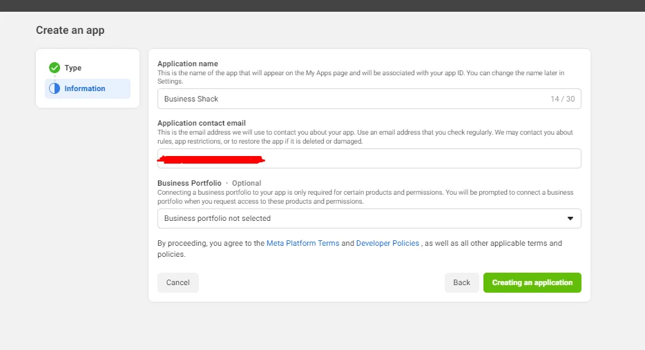 How to get an API token for FB