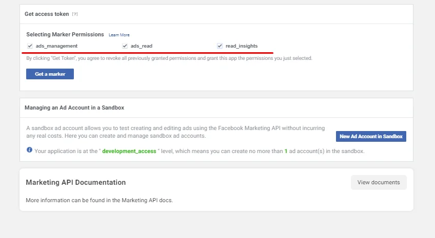 How to get an API token for FB