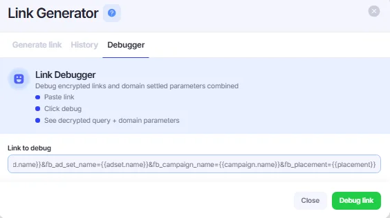 Link to debug in Debugger.