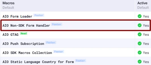 AIO Non-SDK Form Handler.
