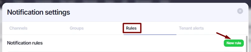 Add New rule button.