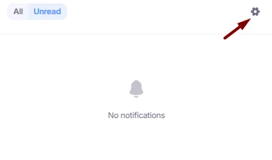 Cogwheel icon in Notifications section.