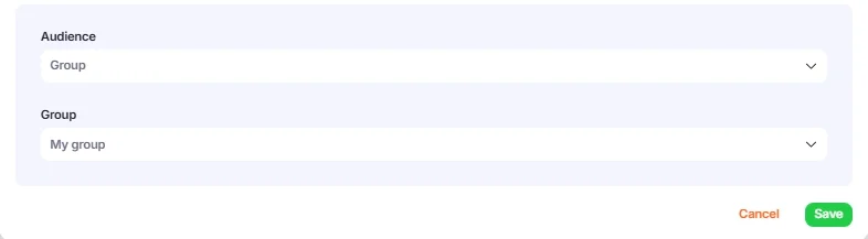 Group selector in Rules section.