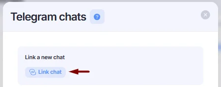 Link a new chat button.