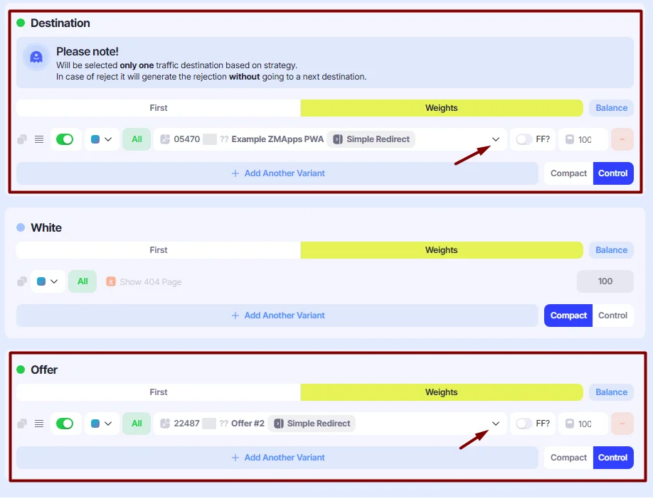 Campaign steps in Create Campaign window.