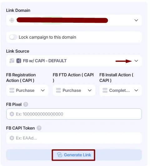 Link generator in Edit Campaign window.
