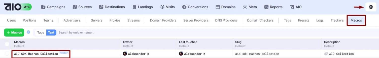 AIO SDK Macros Collection.