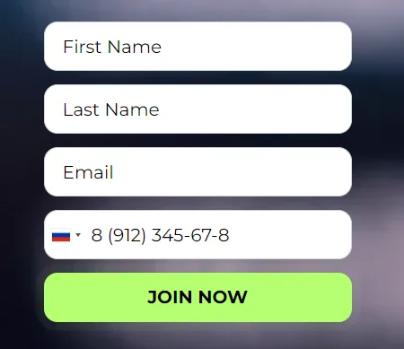 Example screenshot from Landing Page
